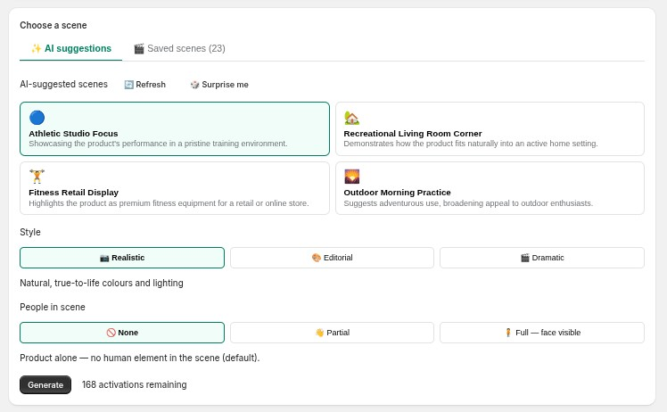 The ✨ AI suggestions tab with Refresh / Surprise me