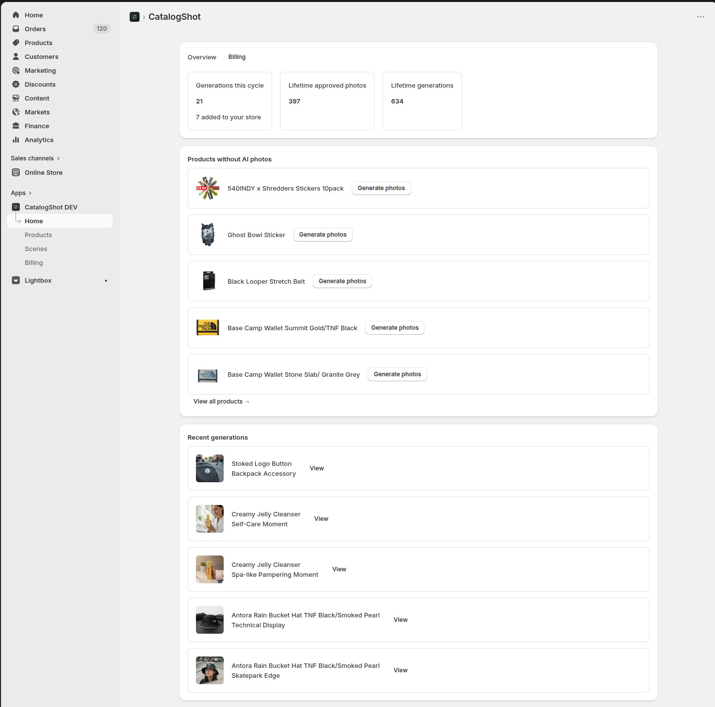 Plan status and remaining quota