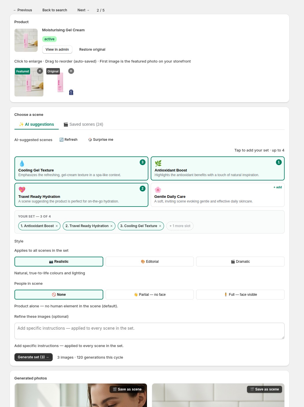 ← Previous · Back to search · Next → — move through your search results from the product screen